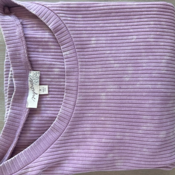 FRECKLED POPPY Purple Ribbed Mineral Wash Short Sleev Tee Dress - Medium - Picture 9 of 9